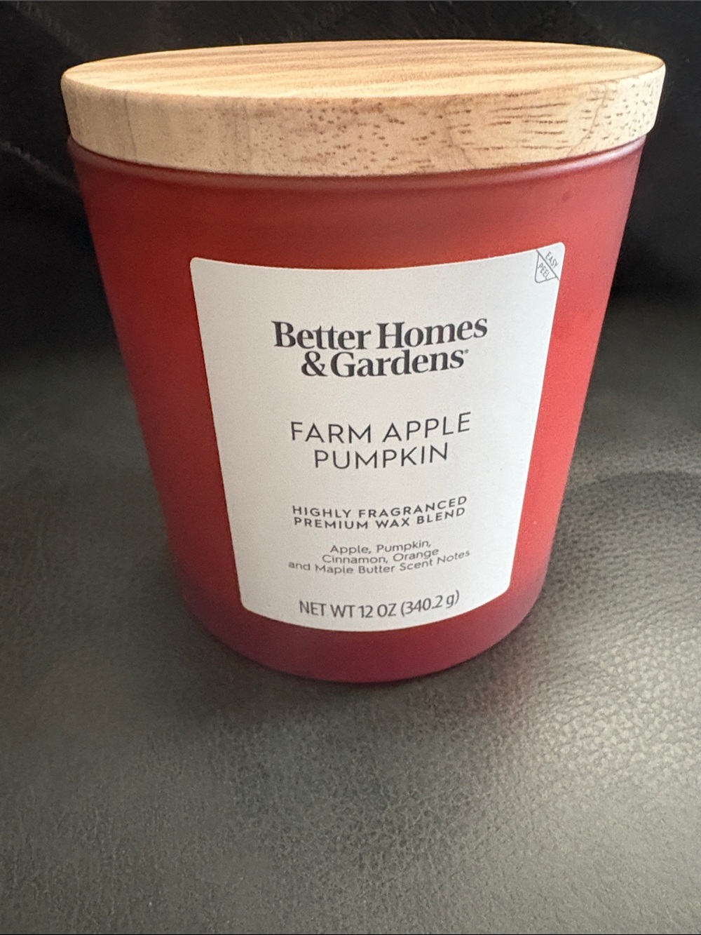 Better Homes And Gardens Red Farm Apple Pumpkin Scented Candle with Wood Lid